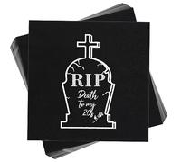 Décorations de fête « Death to My 20s » - Lot de 50 serviettes de table noires pour fête d'anniversaire des années 20 - Fournitures de fête d'anniversaire pour 30e anniversaire - Fournitures de fête