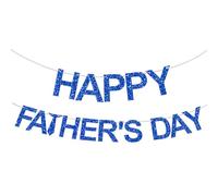 Décorations de fête des pères, bannière bleue à paillettes « Happy Fathers Day » pour papa, cadeaux de la part de sa fille et de son fils comme toile de fond pour photo, décoration d'intérieur