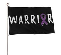 Décorations de fête d'extérieur sur le thème « Guerrier contre la maladie d'Alzheimer » - Drapeau géant 90 x 150 cm