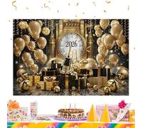 Décorations De Fête Du Nouvel An | Panneau De Fête 210x150 cm | Grand Panneau Affiche De Bonne Année En Tissu | Pour Intérieur Extérieur Noël Maison Bureau École Magasin Ferme Bar Photographie