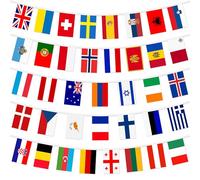 Décorations de fête Eurovision 2025 Eurovision 2025 fanions 38 drapeaux européens Concours Eurovision de la chanson Eurovision pour bar, jardin, bureau, rue, Eurovision 2025