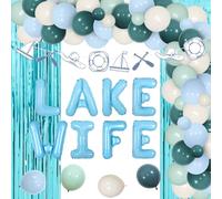 Décorations de fête « Love on the Lake » pour enterrement de vie de jeune fille, guirlande de ballons à franges en aluminium bleu, kit d'arche de ballons pour femme, camping, Bach Lake Tahoe, fête