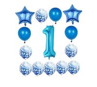 Décorations de fête pour 1er anniversaire, ballon bleu en forme de chiffre 1, 101,6 cm, ballons géants en aluminium Mylar pour garçon et fille, grands chiffres à l'hélium pour 1er anniversaire de mariage