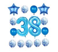 Décorations de fête pour 38e anniversaire - Ballon géant en Mylar - 101,6 cm - Pour homme et femme - Grand ballon d'hélium numéro 38 pour 38e anniversaire