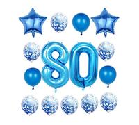 Décorations de fête pour 80e anniversaire - Ballons géants en Mylar en forme de chiffre 80 - 101,6 cm - Pour homme et femme - Grand ballon à l'hélium numéro 80 pour 80e anniversaire
