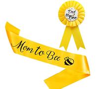 Décorations de fête prénatale en fer blanc jaune avec écharpe « Mom to Be »
