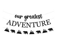 Décorations de fête prénatale « Our Greatest Adventure » - Notre plus grande aventure - Guirlande de panneaux pour l'aventure attend que l'aventure commence - Fournitures de fête - Décoration de fête