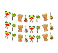 Décorations de fête reggae, lot de 3 bannières « One and Loved Reggae » pour premier anniversaire sur le thème de la musique jamaïcaine - Bannière à suspendre pour rasta sur le thème de la musique