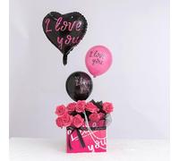 Décorations de fête, simulation de ballons, boîte cadeau de fleur, ballons en forme de cœur, ballons d'hélium de mariage, fête prénuptiale, décorations de fête de Saint-Valentin, bouquet de fleurs de