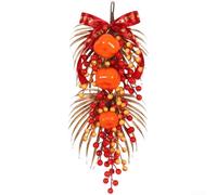 Décorations de fleurs artificielles à suspendre avec phrases de prospérité, parfaites pour une utilisation saisonnière en intérieur et en extérieur (ND633/46)