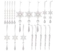 Décorations de flocon de neige, pendentif décoratif 2D transparent, décoration de Noël avec de la neige, pour anniversaire, fête, hiver, maison, vacances, bureau, pays des merveilles