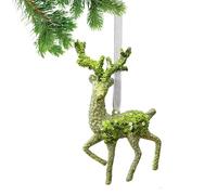 Décorations de flocons de neige - Pendentif sûr festif avec détail de paillettes vertes, décorations de Noël flocon de neige - Convient pour la maison, le salon, l'étagère de fenêtre, la table et les