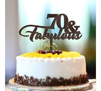 Décorations de gâteau 70 et fabuleuses pour 70e anniversaire - Nom personnalisé - n'importe quel numéro d'âge - 70 ans - Décoration de fête d'anniversaire - Cadeau d'anniversaire pour lui et elle