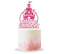 Décorations de Gâteau Château de glace, Decoration Gateau Anniversaire Princesse pour Filles, Happy Birthday Cake Topper, Fournitures de Fête pour Noël Pays Merveilles Hiver