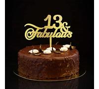 Décorations de gâteau d'anniversaire pour 13e anniversaire - 13 ans et fabuleux - Personnalisable avec n'importe quel numéro d'âge - 13 - 13e anniversaire - Cadeaux souvenirs pour la famille et les