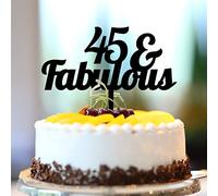 Décorations de gâteau d'anniversaire pour 45e anniversaire - Fabuleux nom personnalisé - n'importe quel numéro d'âge - 45e anniversaire de mariage - Cadeau souvenir pour homme et femme - Acrylique