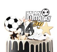 Décorations de gâteau de football - Bougies et décorations de gâteau à thème pour 14e anniversaire de garçon