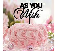 Décorations de gâteau de mariage « As You Wish » « Mr & Mrs » - Personnalisées - Rustiques - Mariées et mariés - En acrylique - Noir