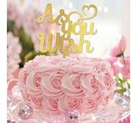 Décorations de gâteau de mariage « As You Wish » Mr & Mrs - Silhouette dorée à paillettes - Décoration de gâteau de mariage - Cadeau de mariage ou de enterrement de vie de jeune fille