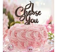 Décorations de gâteau de mariage « I Choose You » en bois marron « Mr and Mrs » - Élégantes et personnalisées - Mariées et mariés - Décorations de fête d'anniversaire de mariage - Cadeaux de mariage