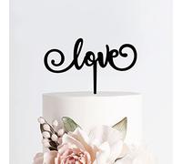 Décorations de gâteau de mariage personnalisées en acrylique avec inscription « Love Script » - Décoration de gâteau - Fournitures de fête pour fête prénuptiale, fiançailles, anniversaire de mariage