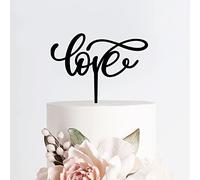 Décorations de gâteau de mariage personnalisées en acrylique avec inscription « Love Script » - Figurines cursives - Décoration de gâteau pour fête prénuptiale, fiançailles, anniversaire de mariage
