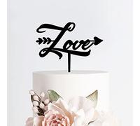 Décorations de gâteau de mariage personnalisées en acrylique avec inscription « Love Script » - Noir - Décoration de gâteau de fête pour mariage, fiançailles, anniversaire de mariage style789