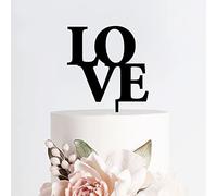Décorations de gâteau de mariage personnalisées en acrylique avec inscription « Love Script » - Pour fête prénuptiale, fiançailles, anniversaire de mariage - Style 787