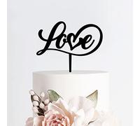 Décorations de gâteau de mariage personnalisées en acrylique avec inscription « Love Script » - Pour gâteau de mariage, fiançailles, anniversaire de mariage - Style 793