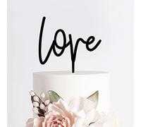 Décorations de gâteau de mariage personnalisées en acrylique avec inscription « Love Script » - Style rustique - Pour fête prénuptiale, fiançailles, anniversaire de mariage - Style 792