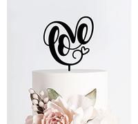 Décorations de gâteau de mariage personnalisées en acrylique avec inscription « Love Script » - Style rustique - Style 796