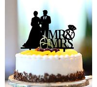 Décorations de gâteau de mariage personnalisées Mr et Mrs - Noms personnalisés - Date de l'Est - Décoration de gâteau de mariée et marié - Décorations de fête de fiançailles - Cadeaux de mariage pour