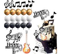 Décorations De Gâteau De Musique, 24 Pièces Notes de musique Cupcake Toppers Guitare Cake Topper Gâteau Musical Topper Notes de Musique Cupcake Toppers Party Birthday