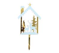 Décorations de gâteau de Noël en acrylique pour cupcakes - Jolies et sûres - Ensemble de décorations de dessert « Merry Christmas » à paillettes pour les fêtes de fin d'année, fournitures de gâteaux