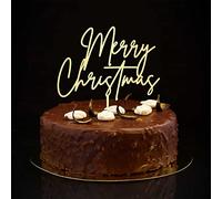 Décorations de gâteau de Noël en forme de chapeau de Noël, renne pour anniversaire de mariage, décorations personnalisées, fabuleux flocon de neige, sapin de Noël, miroir, acrylique doré
