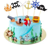 Décorations de Gâteau de Pirate, Décoration de gâteau d'anniversaire pirate, Accessoires fete pirate decoration, Décoration de gâteau d'anniversaire, Pour Anniversaire Carnaval Journée de l'Enfance