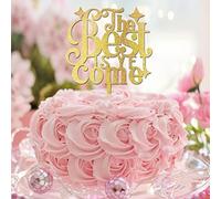 Décorations de gâteau de remise de diplôme « The Best Is Yet Come » à paillettes dorées Classe de 2022 - Cadeau pour homme/femme