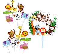 saizone Décorations De Gâteaux Animaux, Decoration Gateau Anniversaire Garcon,Decoration Gateau Jungle,Gateau Anniversaire Jungle,Fournitures De Fête d'anniversaire, Animaux De Décoration De Gâteau