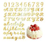 Décorations De Gâteaux Avec Lettres Et Chiffres, Décorations En Acrylique, Accessoires De Décoration De Gâteaux Diy, Fournitures De Fête, 64 Pièces