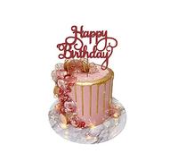 Décorations de gâteaux d’anniversaire de qualité supérieure 300 g/m² avec paillettes - 18 x 14 cm
