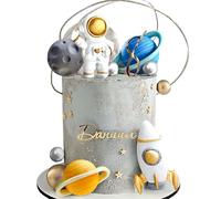 décorations de gâteaux pour l'espace extra-atmosphérique astronaute fusée étoiles décorations de gâteaux pour deux la lune premier voyage autour du soleil anniversaire baby shower