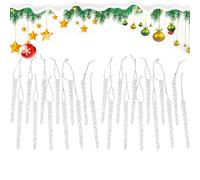 Décorations De Glaçons pour Sapin De Noël, Ornements De Noël en Acrylique Transparent pour Arbre, Art de en Forme de Larme pour Fêtes de Famille Mariage Nouvel an Cheminée