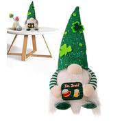 Décorations de Gnomes de la Saint-Patrick, Shamrock vert chanceux - chapeau à paillettes sans visage, tomte scandinave fait à la main, ornements de table de décoration intérieure pour la fête