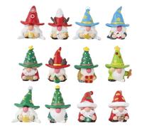 Décorations de Gnomes pour la Maison | Nains de Noël, 12 pièces en PVC 4, 1 cm, décorations Noël, Pot Fleurs, Nains Paysage pour la Maison, Le Bureau, Le Jardin, la décoration