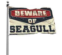 Décorations de grotte avec inscription « Beware of Seagull » - Décoration amusante pour bar et printemps - Drapeau de jardin (30 x 45 cm)