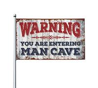 Décorations de grotte avec inscription « Warning You Are Entering Man » - Drapeaux pour chambre à coucher - Décoration d'automne amusante pour l'extérieur (152 x 244 cm)