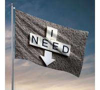 Décorations de grotte « I Need With An Arrow » - Drapeau pointant vers le bas - Accessoires de garage pour décoration de porte de chambre (60 x 90 cm)