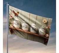 Décorations de grotte pour homme - Bocaux de foi, d'espoir, d'amour et de paix - Drapeau Tiki Bar pour l'extérieur et la terrasse - Drapeaux pour chambre amusante (60 x 90 cm)