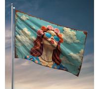 Décorations de grotte pour homme - Couronne florale - Rêve : un ciel fantaisiste - Drapeau d'aventure - Décoration de jardin d'automne pour chambre à coucher (60 x 90 cm)