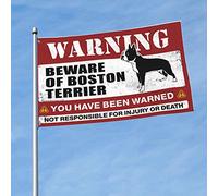 Décorations de grotte pour homme, drapeaux Beware of Boston Terrier pour chambre à coucher, décoration d'automne amusante (30 x 45 cm)